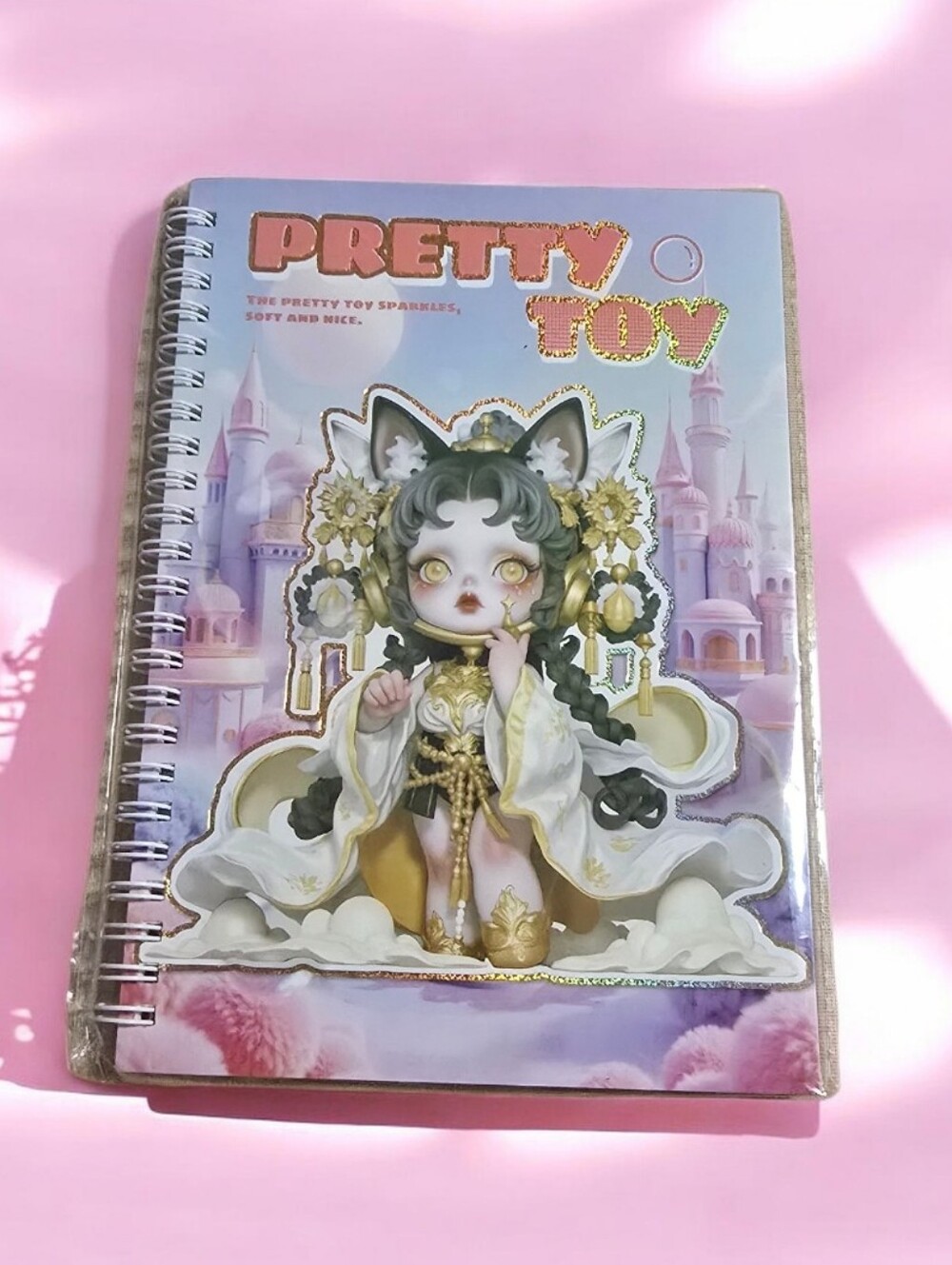 Pretty Toy Spiral Notebook — Pastel Pink & Lilac Cover